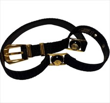 Versace Belt Black Gold Medusa Length: 32.3 in. Size: 70/28 Made in Italy