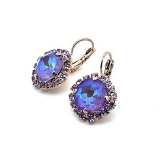 Earrings By Mariana Woman Adorable Lavender and Violet Swarovski Crystals