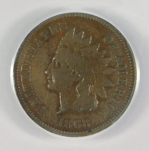 1868 1c Indian Head Penny Cent ANACS VG8