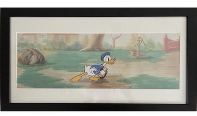    Dog Laundry  Donald Duck 1940 Animation Cel With  Background Framed