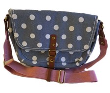 Cath Kidston Grey Blue Spotty Polka Dot Shoulder Hand Bag 