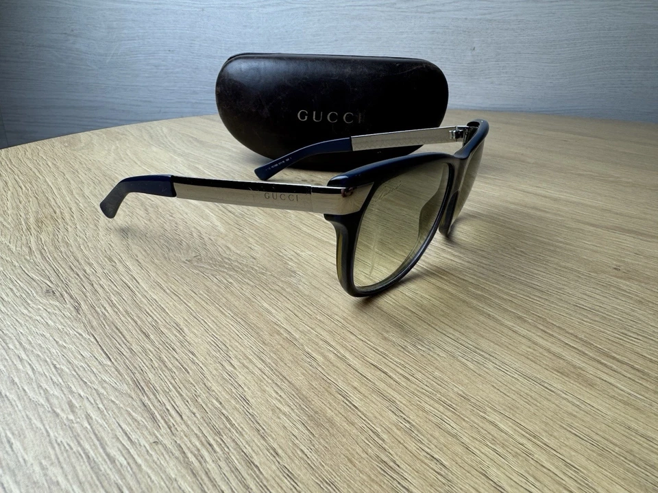 古驰GG3619/F/S金属蓝色包裹式太阳镜设计师色调 — 第 3/4 张图片