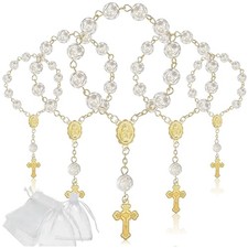 Mini Baptism Rosaries Set with Organza Bags