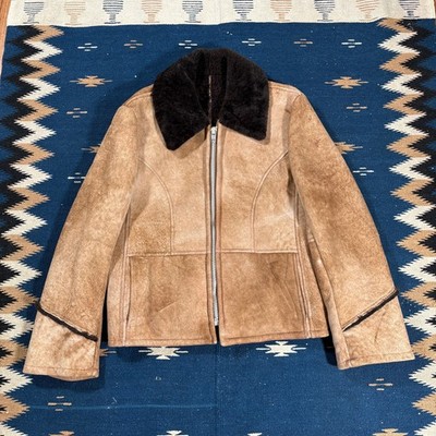 Vintage 70s Shearling Fur Zip Up Jacket Sheep Skin Milwaukee Wisconsin