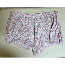 Vintage Style Laura Ashley Pastel Floral Ditsy Pajama Shorts Lace Trim Bows