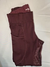 Fair Play Womens Equine Riding Breeches Sz L Burgandy Maroon Full Grip Seat