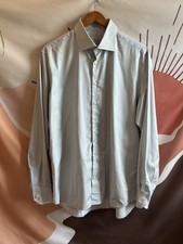 Stenstroms Shirt Men  s Size 17 1/2 44 Striped Fitted Body Twofold Super Cotton