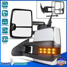 Fits 2014-2018 Sierra Silverado Power Heated Towing Mirrors W Led Signal Pair