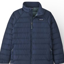 PATAGONIA Kids' Down Sweater Jacket navy 100 down fill Size Large feather coat