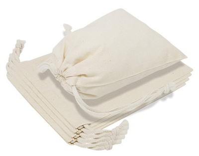 8-Pack 12x14 inch Reusable Produce Bags 100% Natural Cotton Muslin Drawstring