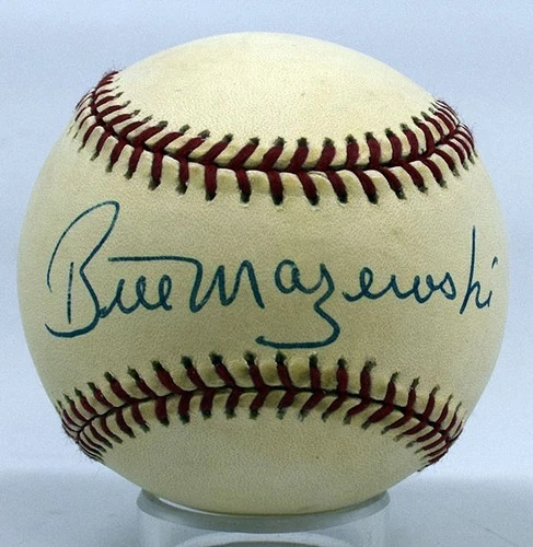 Bill Mazeroski Single Signed Baseball 9.5 JSA LOA (card) 719288