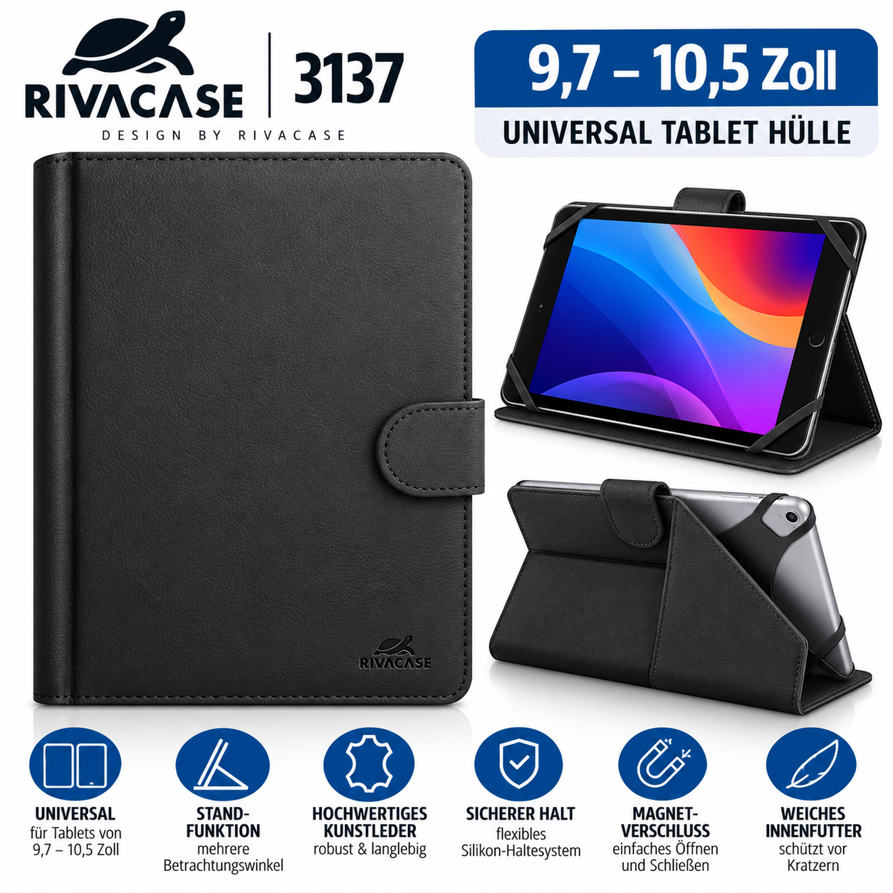 Rivacase Noir Tablet-Tasche Malpensa 3137 - Bild 2