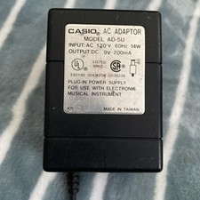 Casio AC Adaptor Model AD-5U Input 120volt Output 9V DC