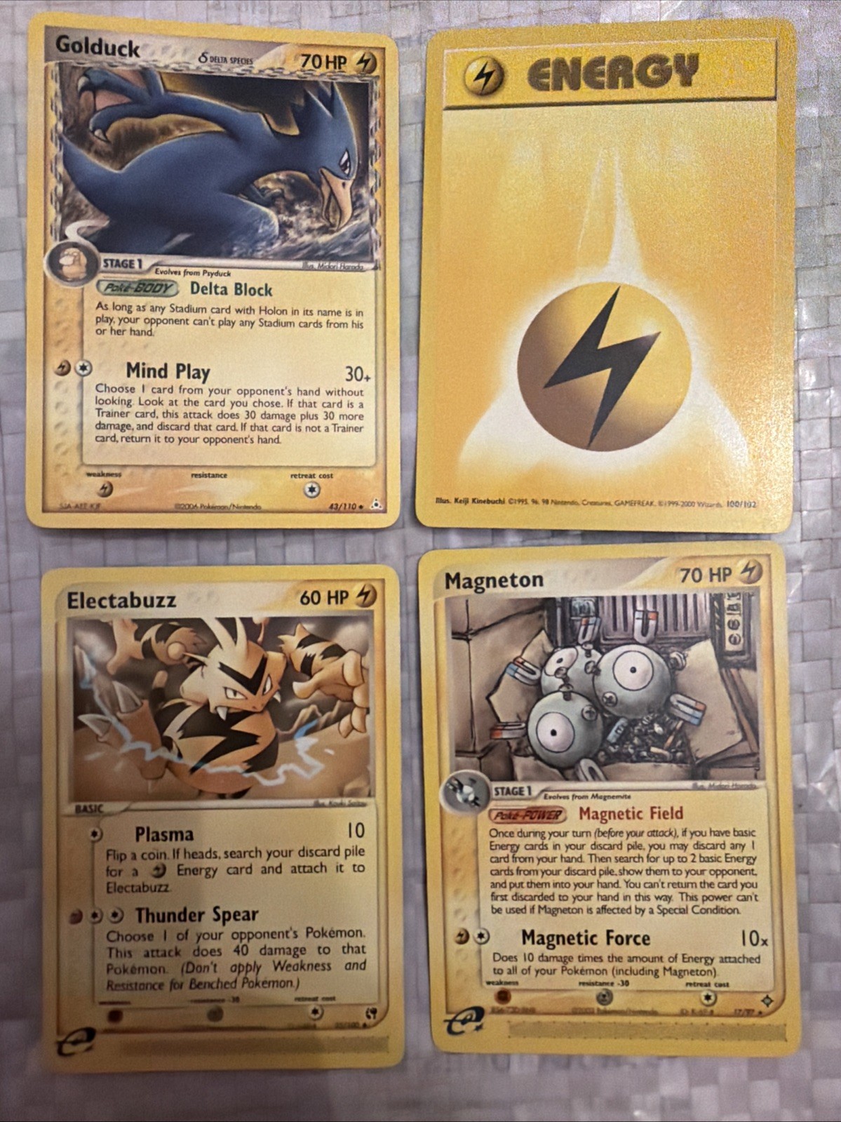 Golduck 43/110 Electabuzz 35/100 Magneton 17/97 ELECTRIC ENERGY Regular VINTAGE