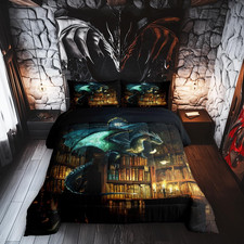 Magical Castle Dragon Bedding Set - 3 Pcs Ultra Soft King Comforter Set