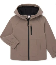 Ozark Trail Boy's Softshell jacket Tan hooded coat Size 14-16
