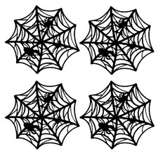 Halloween Spider Web Placemats, 13 Inch Non Slip Heat 13 Inch, Black