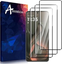 3 Pack Tempered Glass Screen Protector for Motorola Moto Edge 2025, Anti-Fingerp