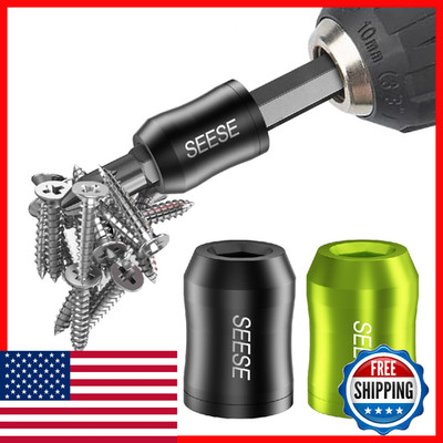 SEESE Strong Magnetic Screw Ring 1/4'' 6.35mm Universal Bit Holder 2 Pack