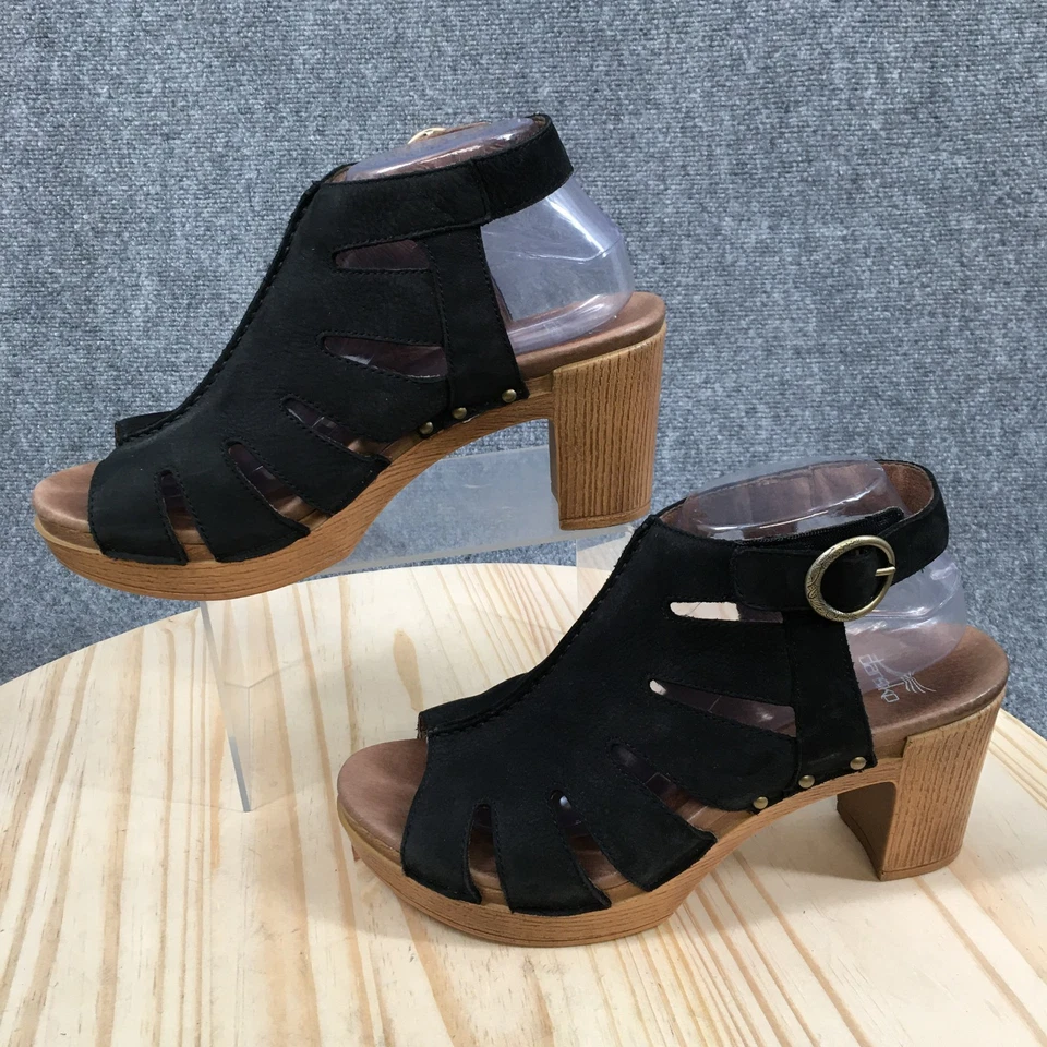 Sandalias Dansko Mujer 40 Negro Demetra Tirantes Cuero Tacones Gruesos 3104101400 Foto 2 de 4