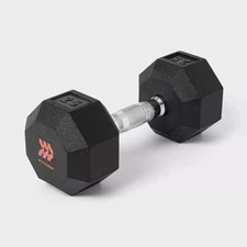 ALL IN MOTION HEX DUMBBELL 25LBS - BLACK/CHROME