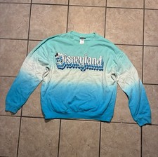 Disneyland Disney Parks Blue White Aqua Ombr Logo Sweatshirt Size - XL Casual