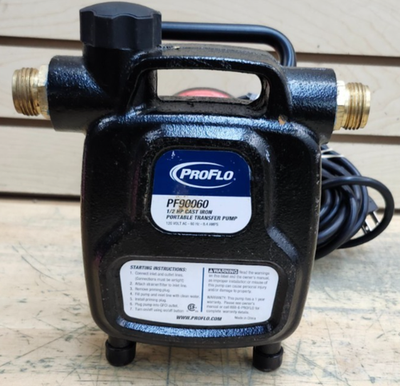 #ad PROFLO® 1 2 HP Cast Iron Portable Transfer Utility Pump 120v 8.4 Amps PF90060 $64.99