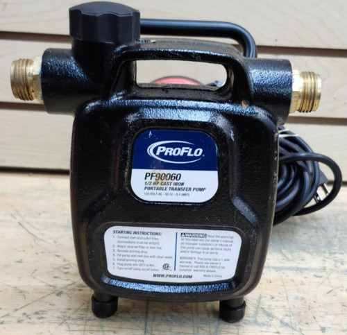 PROFLO® 1/2 HP Cast Iron Portable Transfer Utility Pump 120v, 8.4 Amps (PF90060)
