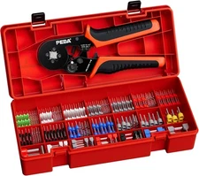 Ferrule Crimping Tool Kit, Self-Adjusting Square Crimp Pliers for Wire