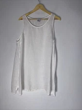 match point linen Sleeveless Tunic Top/dress In White XL