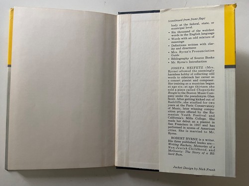 Mrs. Byrne's Dictionary of Unusual, Obscure, and Preposterous Words 1974 HCDJ - Picture 15 of 16