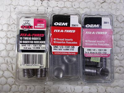 New Fix A Thread 1/2-13 X 1.5 Diameter Stainless Steel HeliCoil Insert 10 Pieces
