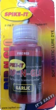Spike It Dip-N-Glow Worm Dye Gamefish 2fl oz-Fire Red Garlic-NEW-SHIPS N 24 HRS