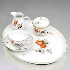 KPM Berlin: Solitär Service Dreifarben Malerei, Eisenrot Schwarz Gold, Dejeuner