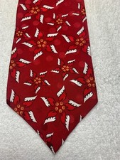 SPENCER AND LOWE MENS TIE RED WITH WHITE GOLD 4 X 58
