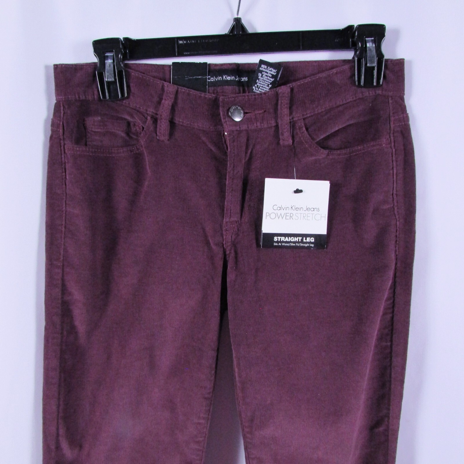 Calvin Klein Jeans Power Stretch Corduroy Straight Leg Slim Fit Pants Size  2 NWT | eBay
