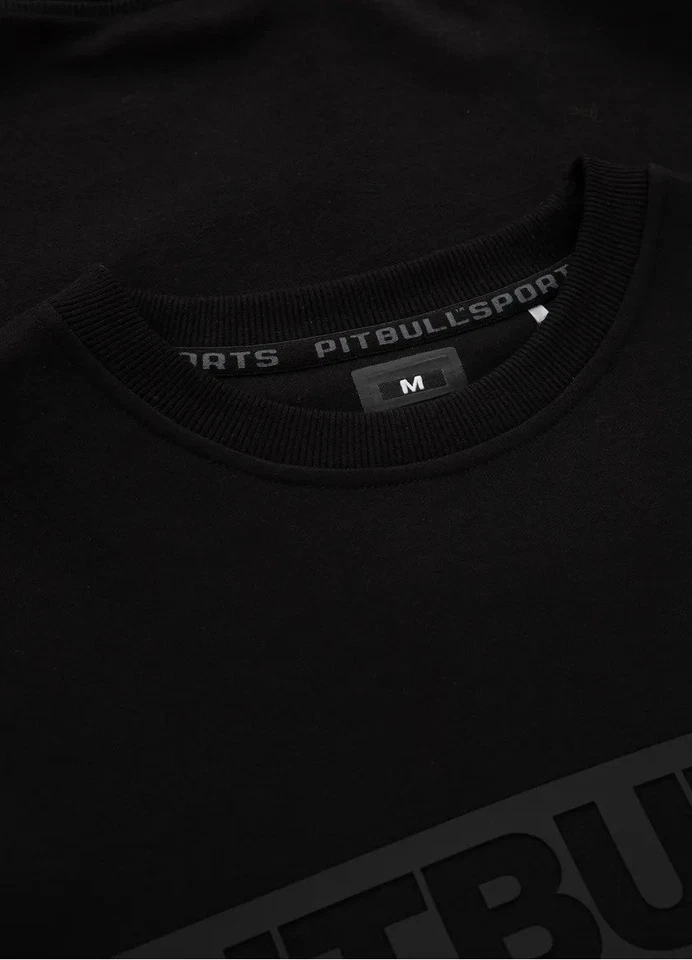 Sweat-shirt à col rond pour hommes PitBull BEYER en coton noir - Photo 4/4