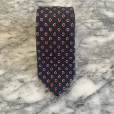 LILLY DACHE Paris Rome Los Angeles Men's Navy Medallion Tie 3"W x 56"L J65