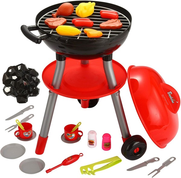 Pretend Toys for Kids Kitchen BBQ Pretend Play Grill Set With Light