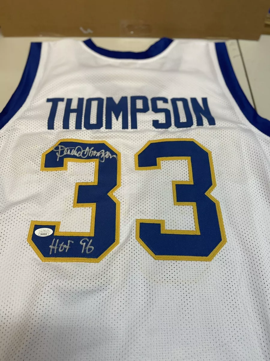 DAVID THOMPSON 33 SIGNED DENVER NUGGETS CUSTOM White JERSEY HOF