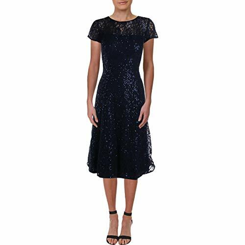 sl fashions sequined lace midi dress