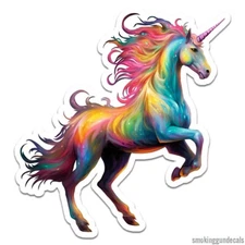 Rearing Unicorn, Vinyl Decal Sticker, Indoor Outdoor, 3 Sizes, #9739