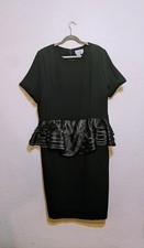 EY BOUTIQUE Vintage Women's Plus Size 26W Peplum Little Black Dress New
