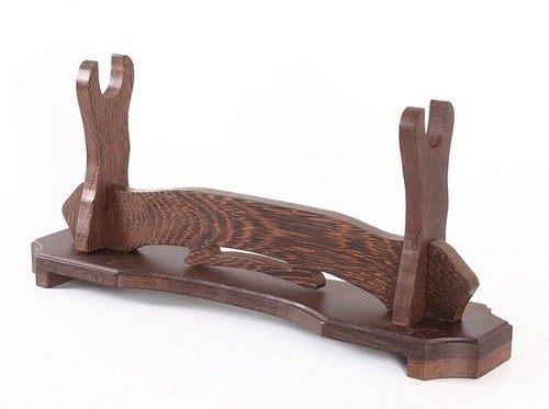 Tall Dagger Display Rack Solid Wenge Wood Samurai Sword Display Rack Knife Dagger Holder Wooden ...