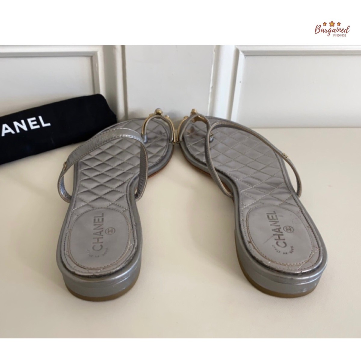 CHANEL ミュール 45002 シルバー 35 ミュール - ストラス、シルバー — ファッション | CHANEL シャネル