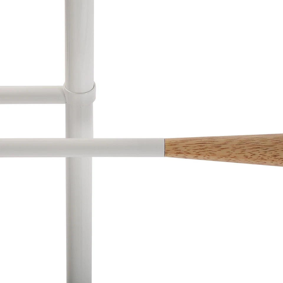 SERVO MUTO, APPENDIABITI, INDOSSATORE IN LEGNO E METALLO BIANCO P25x44x108 cm - Immagine 4 di 4