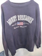 Navy Blue Mount Rushmore Sweatshirt Crewneck Size M Made In The Usa