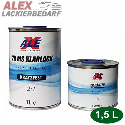 1,5L Klarlack 2K Acryl Kratzfest + Härter Autolack / für Lufttrocknung 