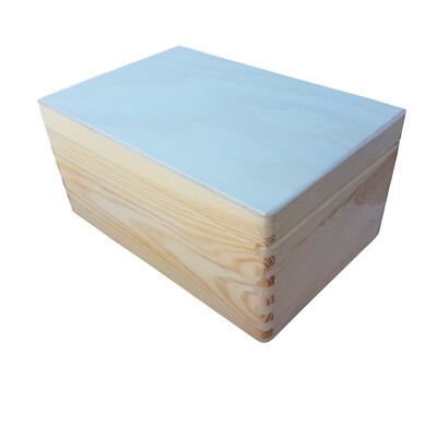  Holzkoffer / Box 30x20x13,5 cm, ohne Griffe, mit Deckel, Aufbewahrungsbox, unlackiert