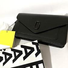 Marc Jacobs Leather Black Crossbody Chain Wallet Clutch Bag